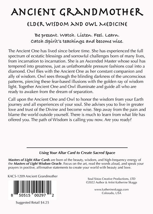 Ancient GRandmother Owl Medicine text web
