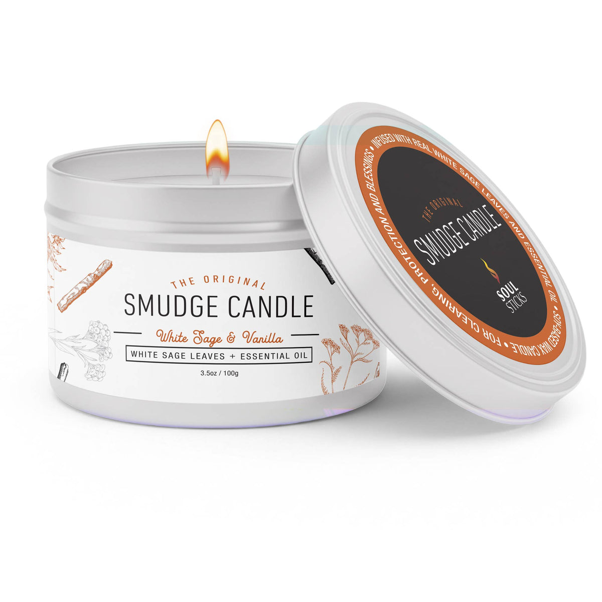 White Sage & Vanilla Smudge Candle