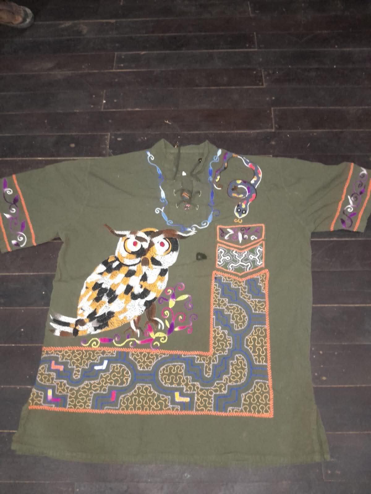 Owl Anaconda Plant Medicine Shipibo Shirt