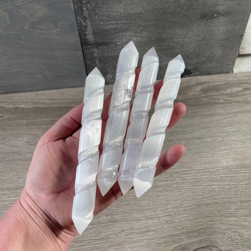 Selenite Polished Wands and Athame Blades – Assorted