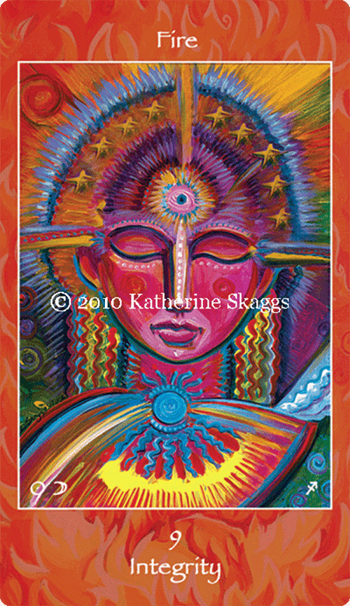 09_nine-of-fire-integrity-mythical-goddess-tarot-katherine-skaggs-sage-holloway