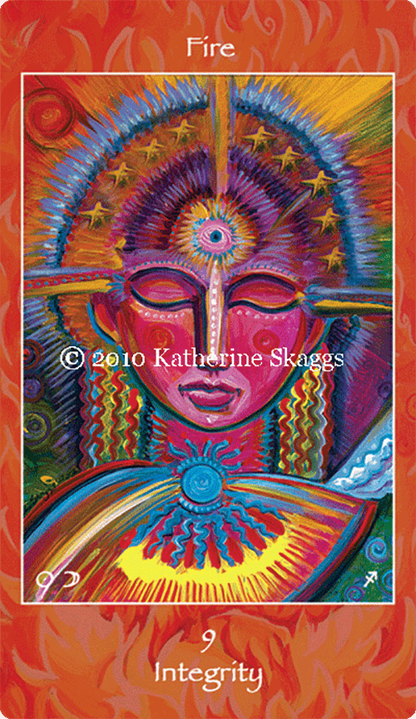 09_nine-of-fire-integrity-mythical-goddess-tarot-katherine-skaggs-sage-holloway
