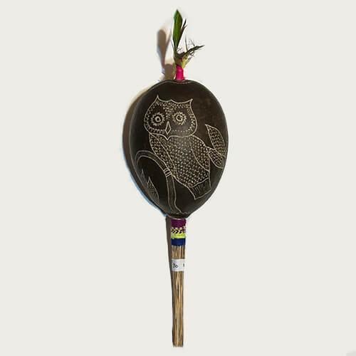 XLG Shipibo Owl Rattle 40-500x500