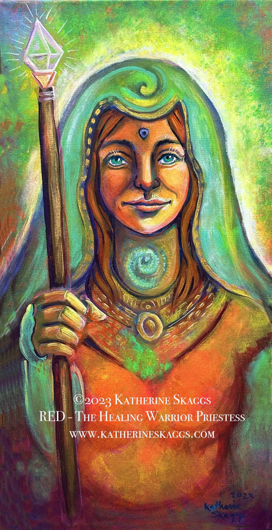 RED - The Healing Warrior Priestess - Katherine Skaggs - Divine Femine Art