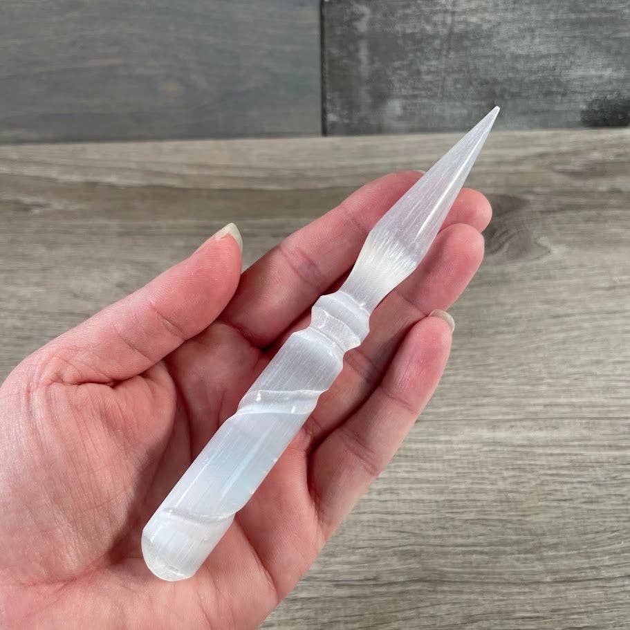Selenite Polished Wands and Athame Blades – Assorted