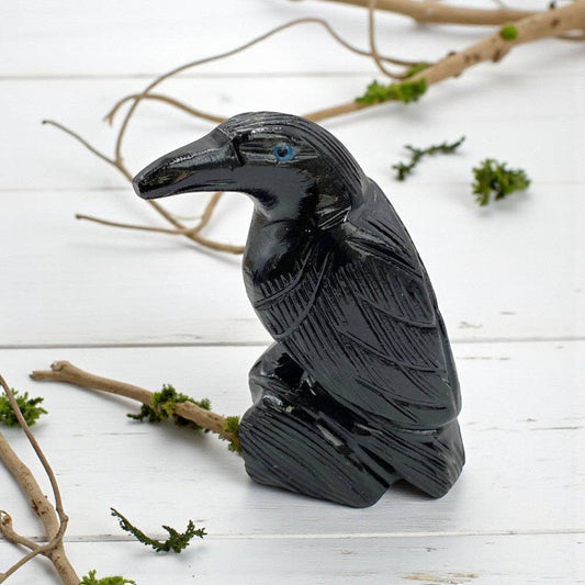 Onyx Raven Crystal Totem Animal