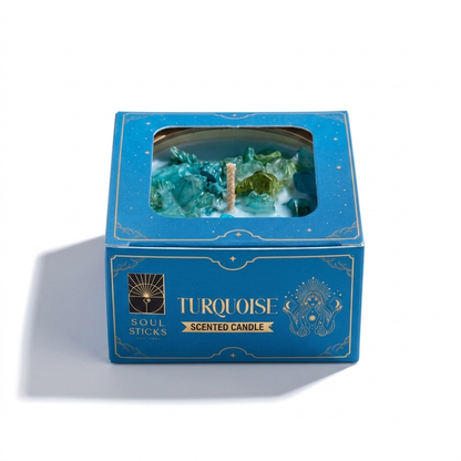 Turquoise Crystal Smudge Candle