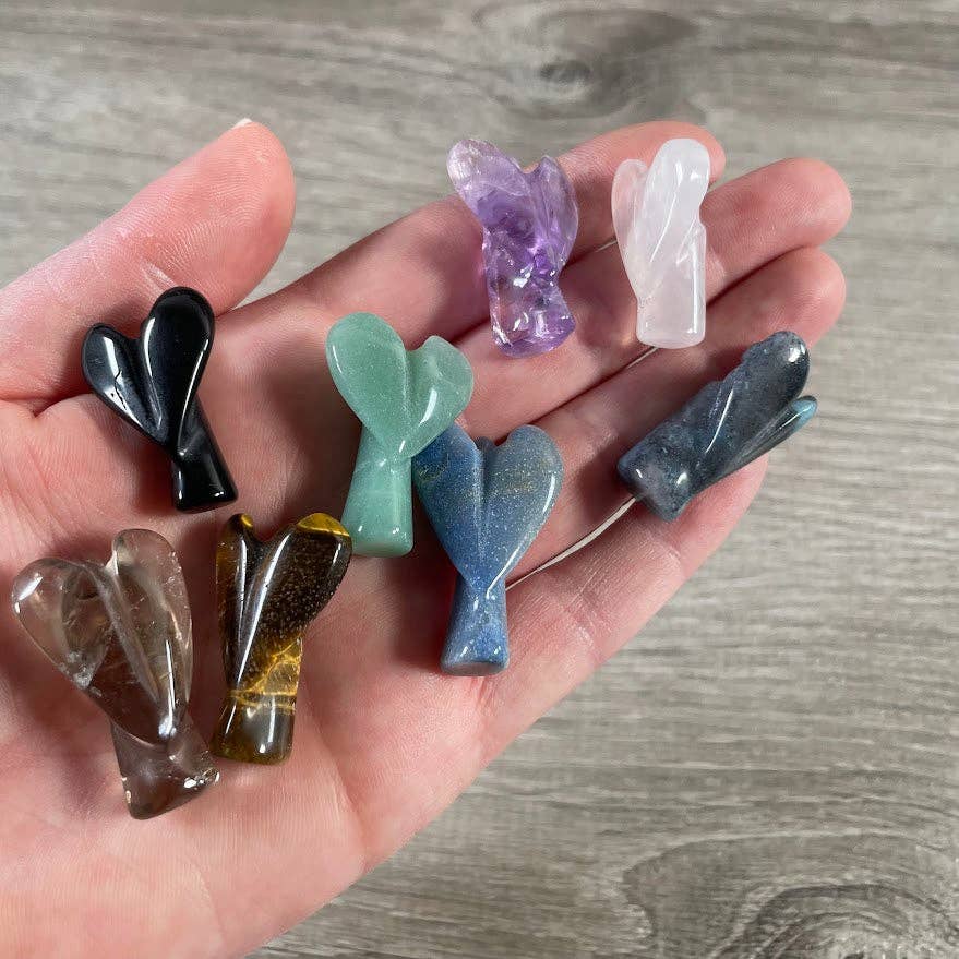 Gemstone Angel Figurines small