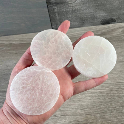 Selenite Charging Plates for Crystals – Polished Energy Cleansing Slabs