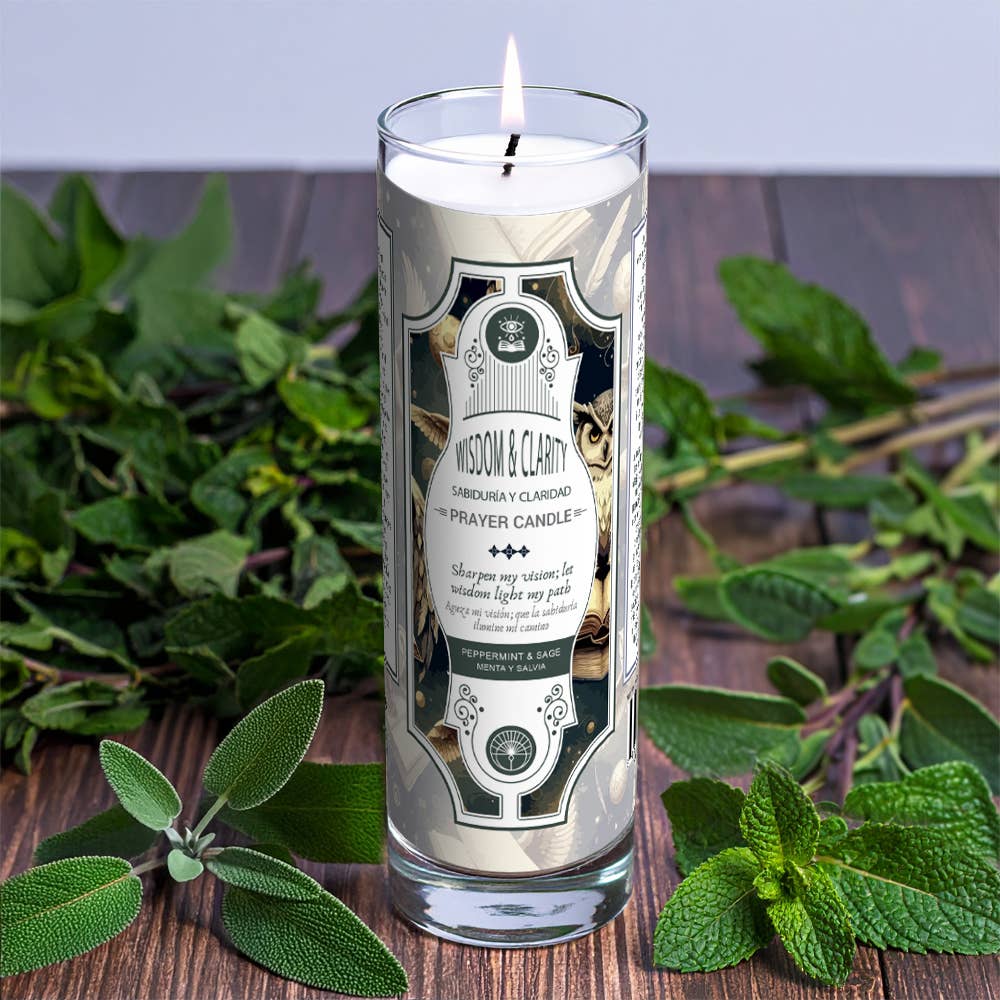 Wisdom And Clarity Prayer Candle 8"