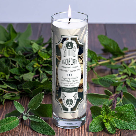 Wisdom And Clarity Prayer Candle 8"