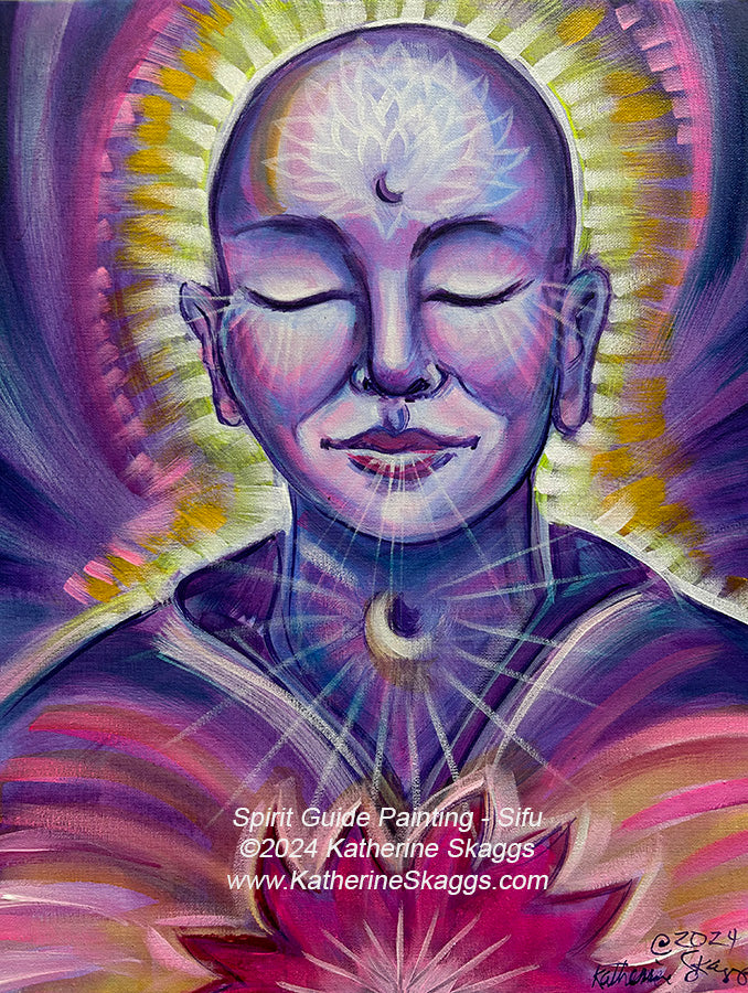 Spirit guide painting Sifu by Katherine Skaggs