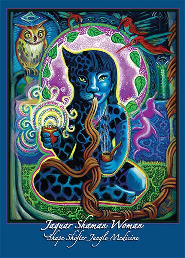 Katherine Skaggs Jaguar Shaman Woman altar card