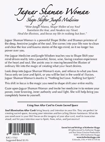 Katherine Skaggs Jaguar Shaman Woman altar card back