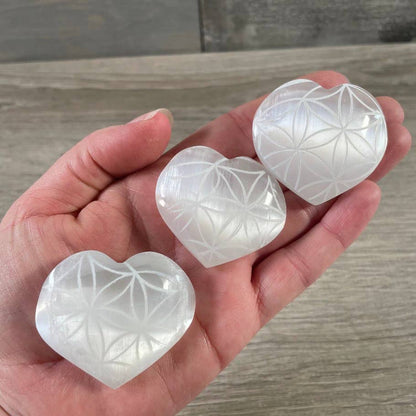 Selenite Hearts
