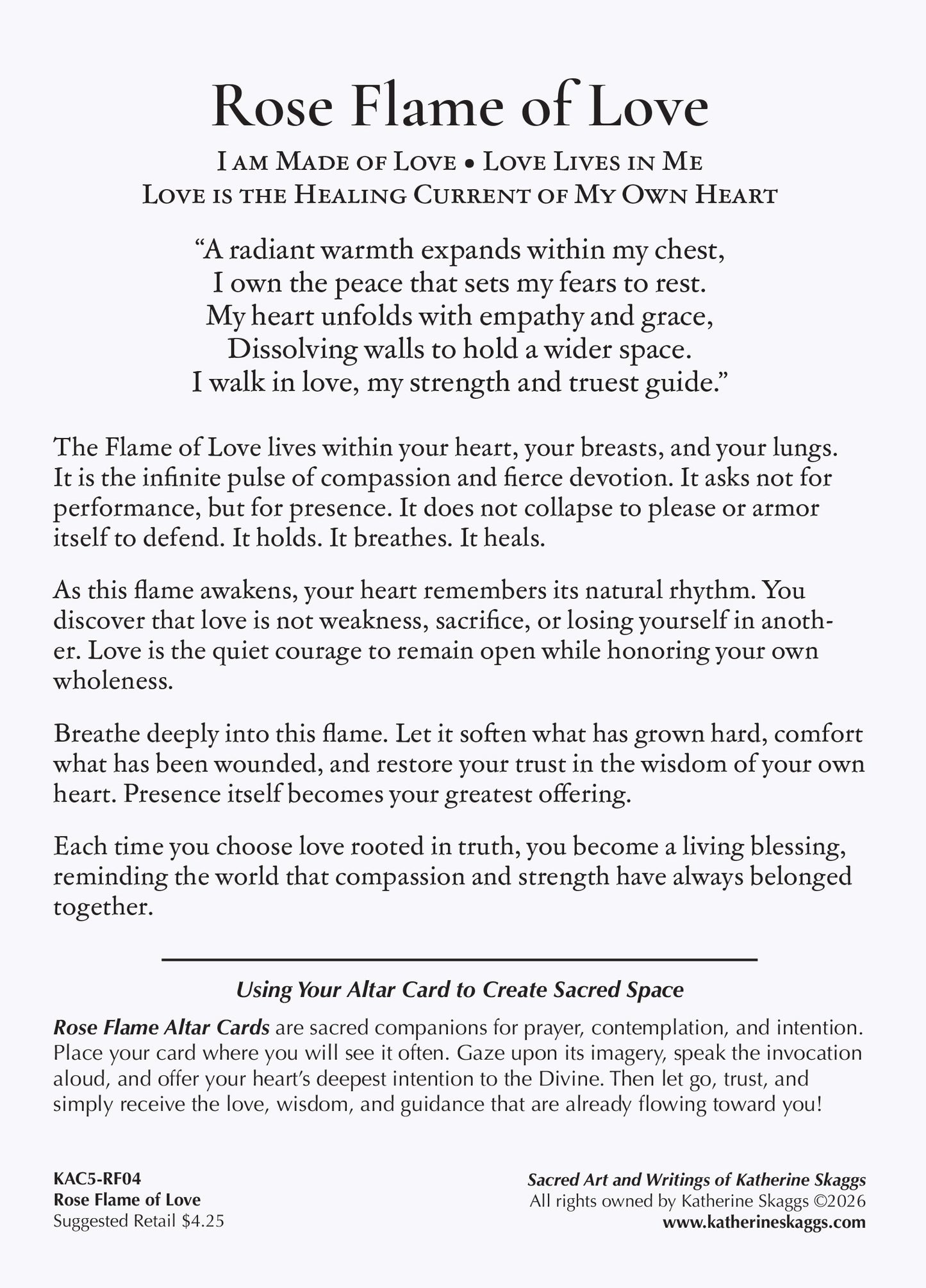 7 Rose Flame Altar Cards