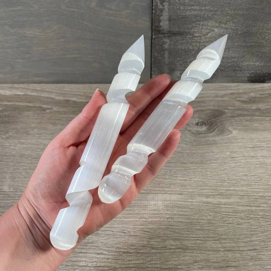 Selenite Polished Wands and Athame Blades – Assorted