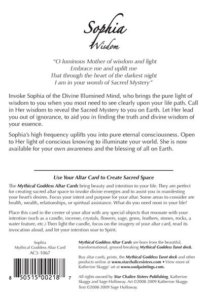 Divine Feminine Mother Sophia Wisdom Altar Card by Katherine Skaggs