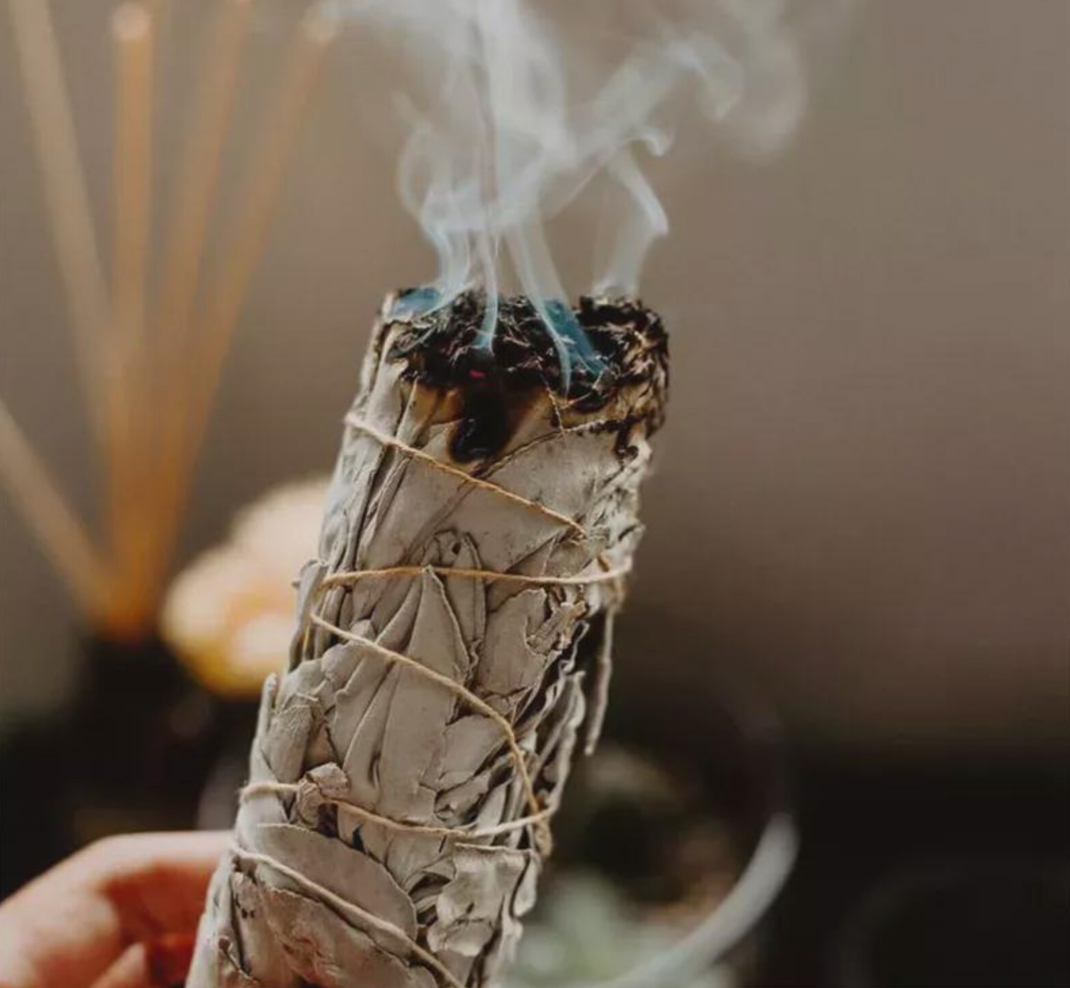 White Sage Smudge burning cleansing