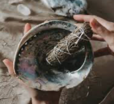White Sage smudge stick in Abalone Shell