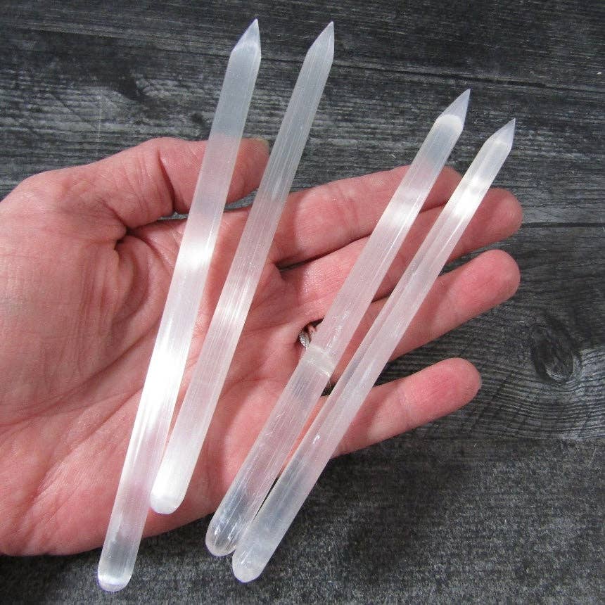 Selenite Polished Wands and Athame Blades – Assorted