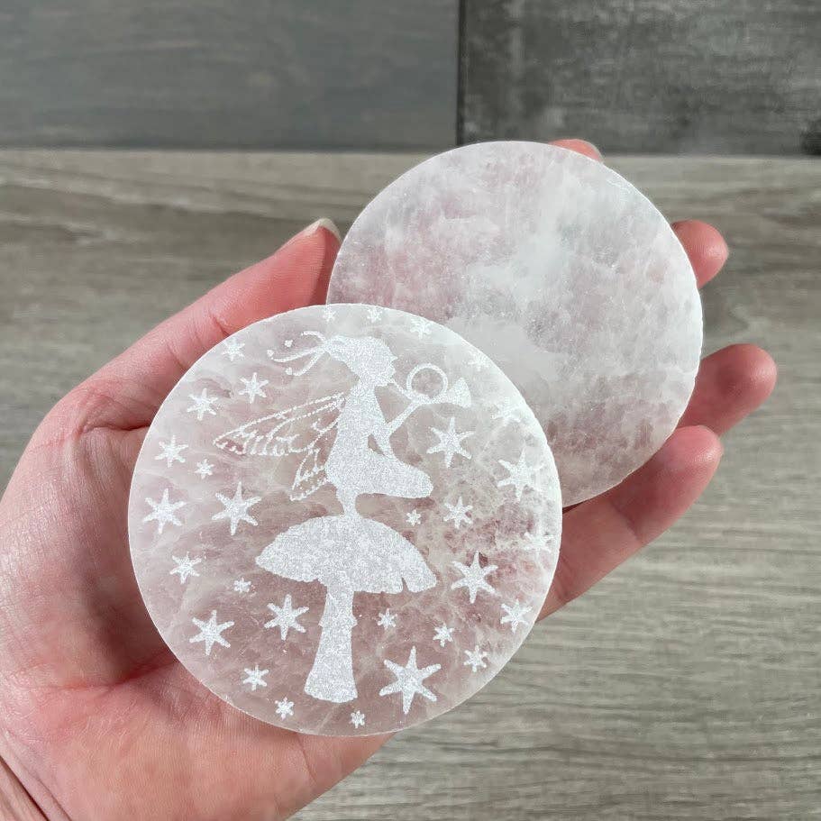 Selenite Charging Plates for Crystals – Polished Energy Cleansing Slabs