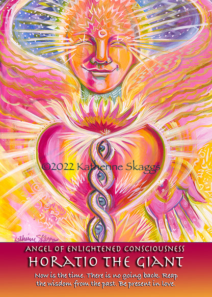 Angel Horatio the Giant 5x7" Altar Card brings  beauty and awakening to your space, encouraging wisdom and presence.