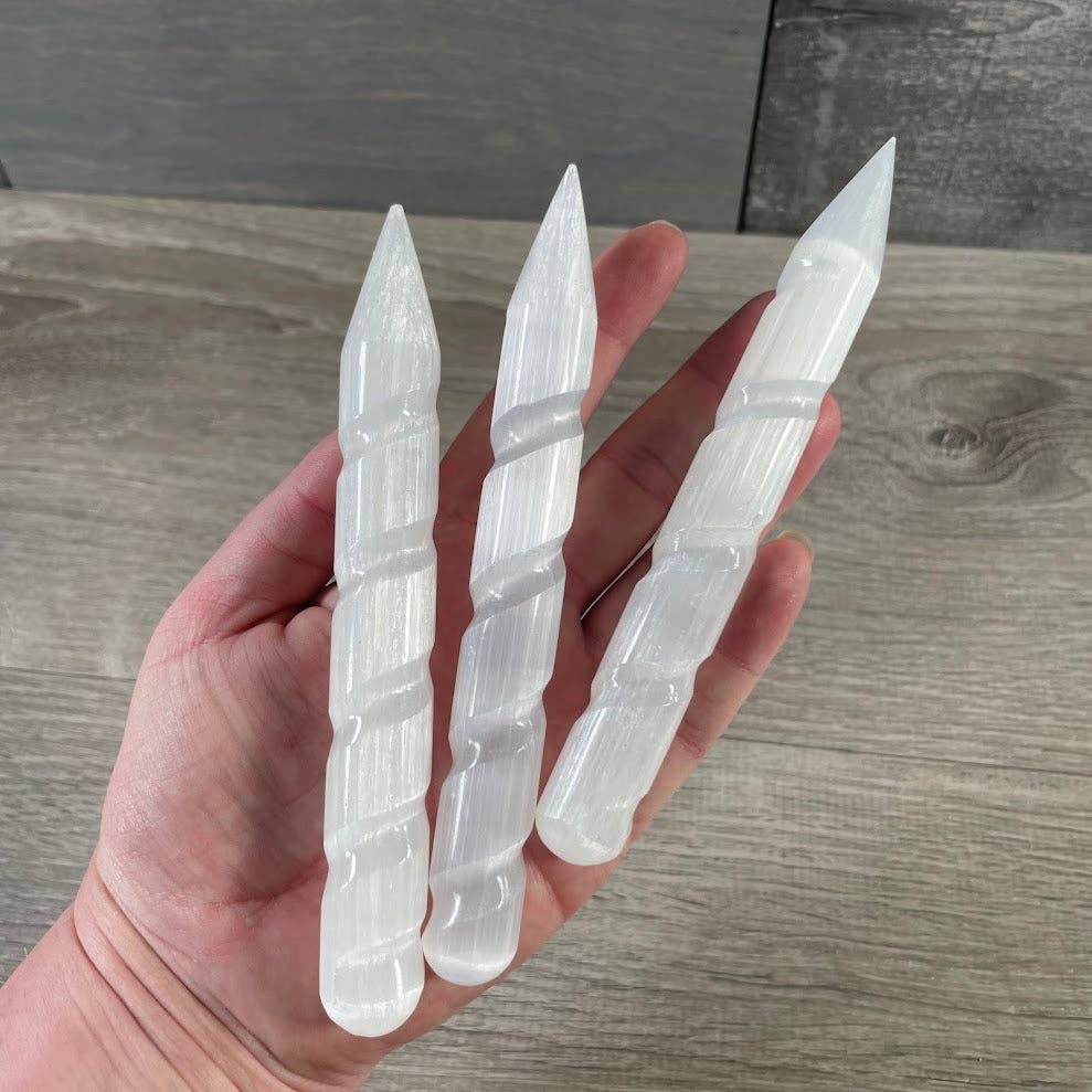 Selenite Polished Wands and Athame Blades – Assorted