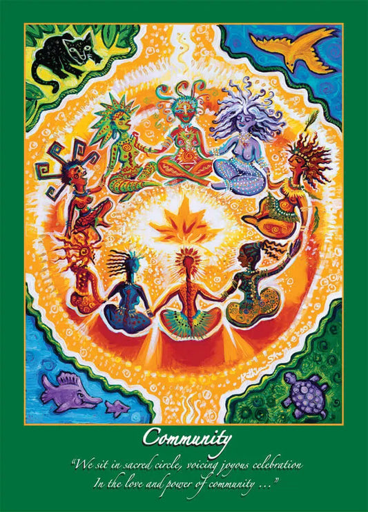 5x7 Community altar card by Katherine Skaggs featuring sacred circle unity, collective healing, and divine community energy with spiritual artwork symbolizing connection, shared vision, and creative expression