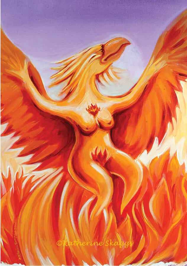 Katherine Skaggs Crone of Fire Art Prints and Posters for Transmutation. painted for the mythical Goddess Tarot