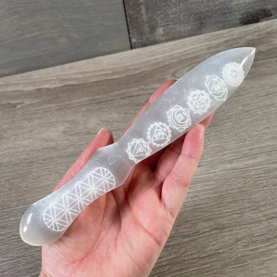 Selenite Polished Wands and Athame Blades – Assorted