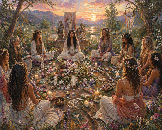 Taurus New Moon Women's Wisdom Circle Earth Altar ceremony art image