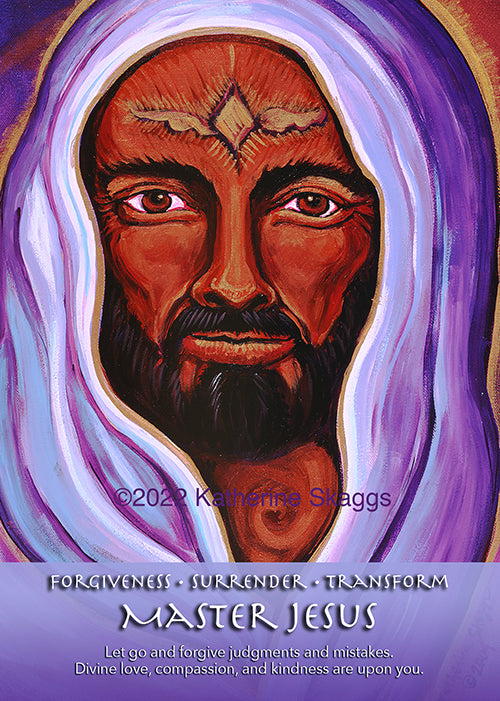 Master Jesus altar card featuring Christ light energy symbolizing forgiveness, compassion, and divine love transformation