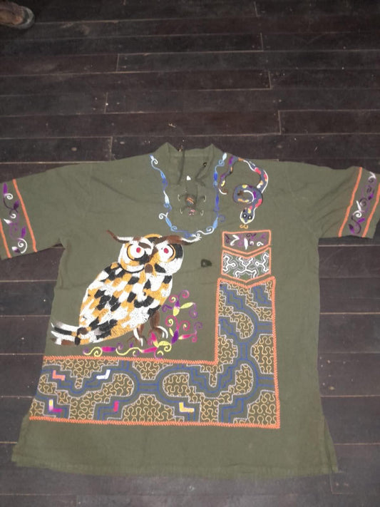 Owl Anaconda Plant Medicine Shipibo Shirt