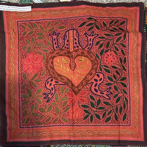 Shipibo Embroidered Song Cloth - Anaconda and Toad Good Health