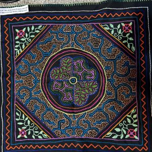 Shipibo Embroidered Song Cloth - Medicinal Plants for Protection
